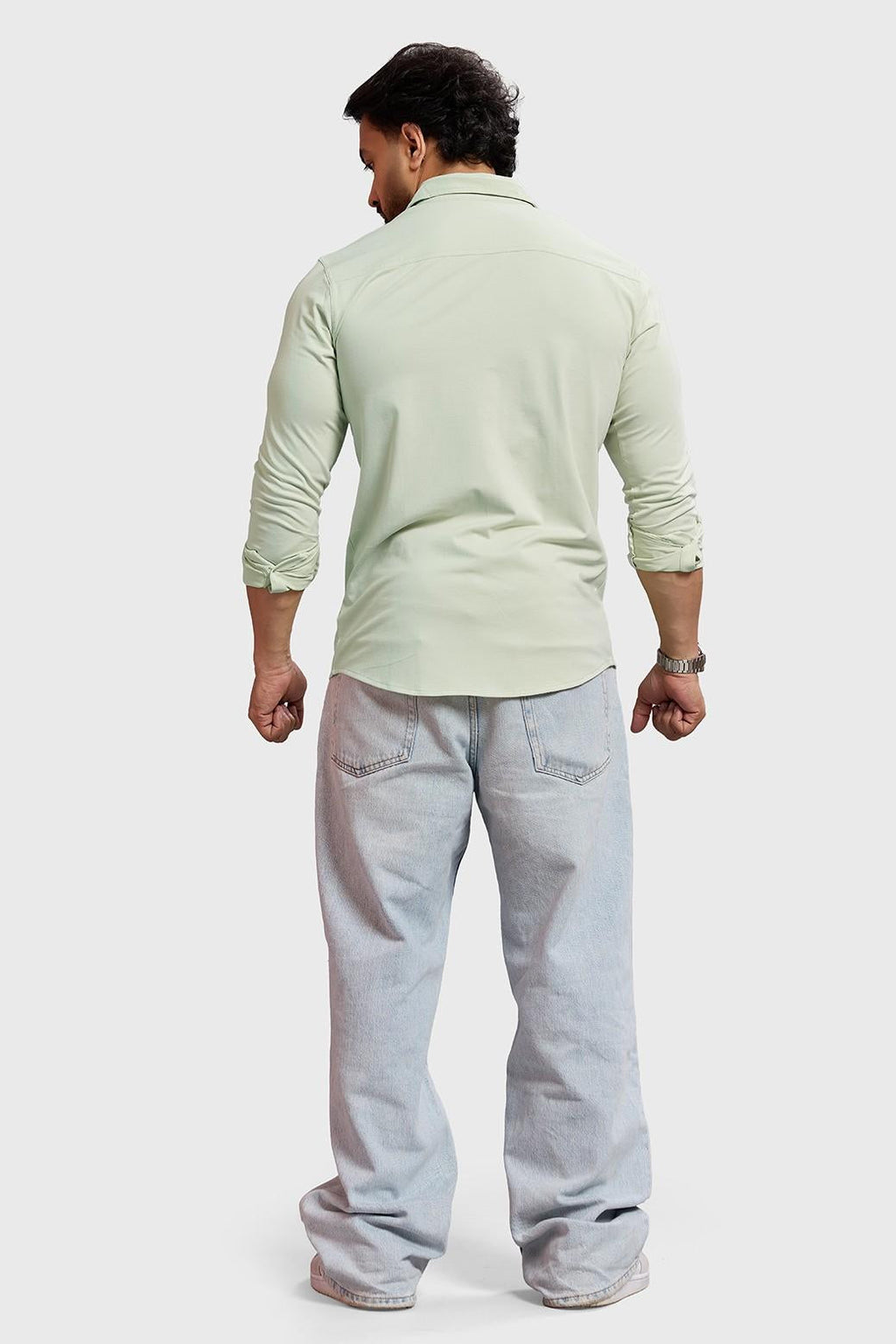 Aero Fullsleeves Shirt Light Green