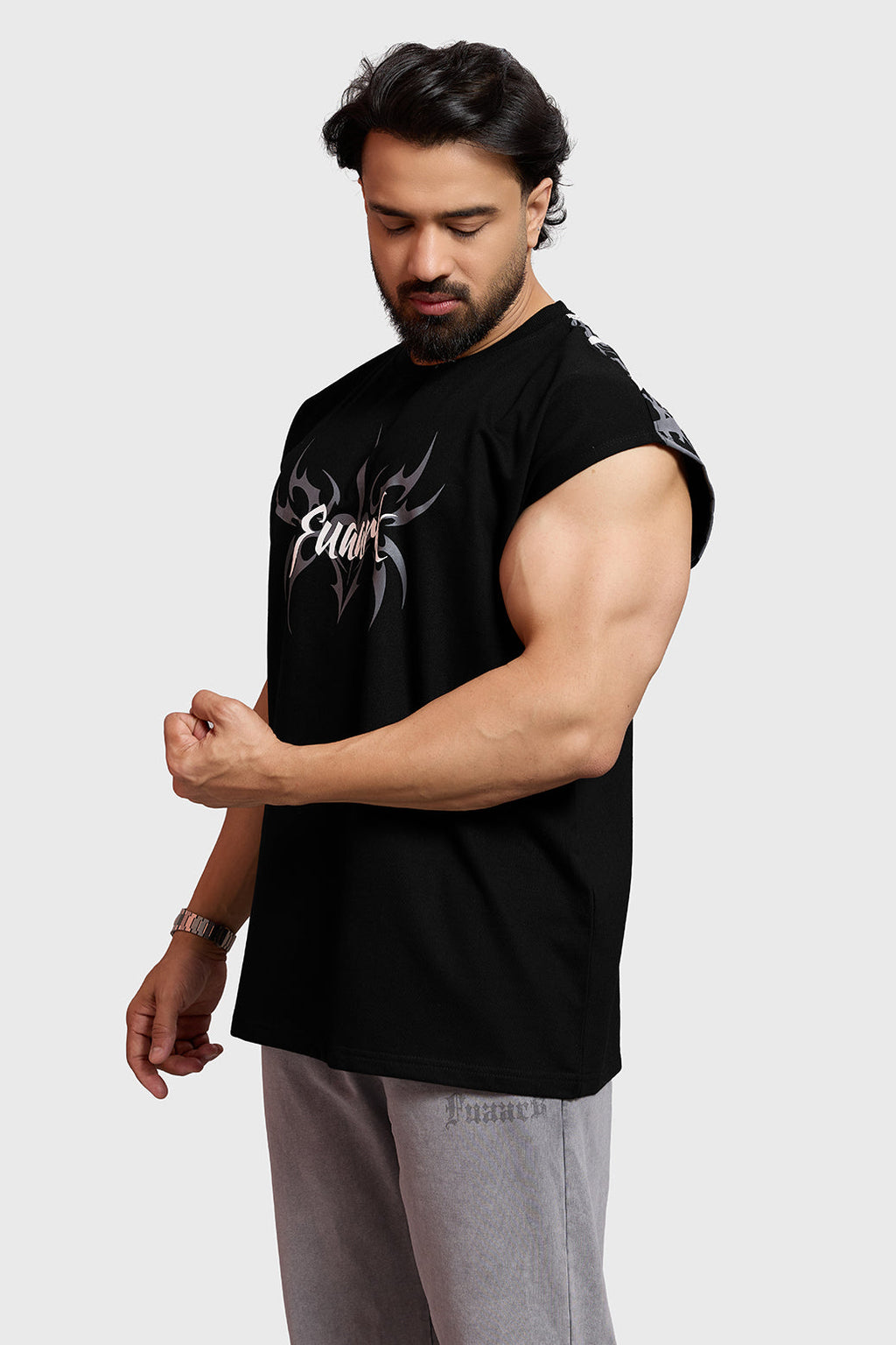 Grim Capsleeve Tank Black