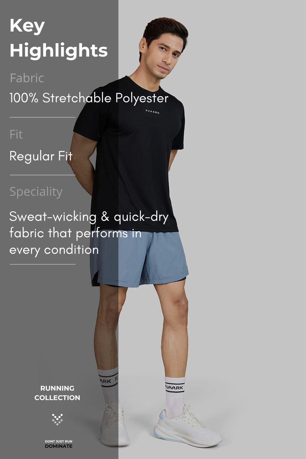 Slate Running T-shirt Black