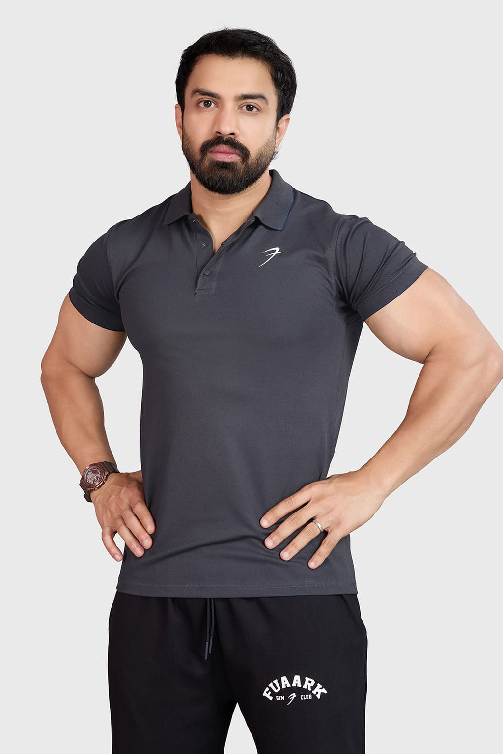 Aura Polo T-shirt Dark Grey