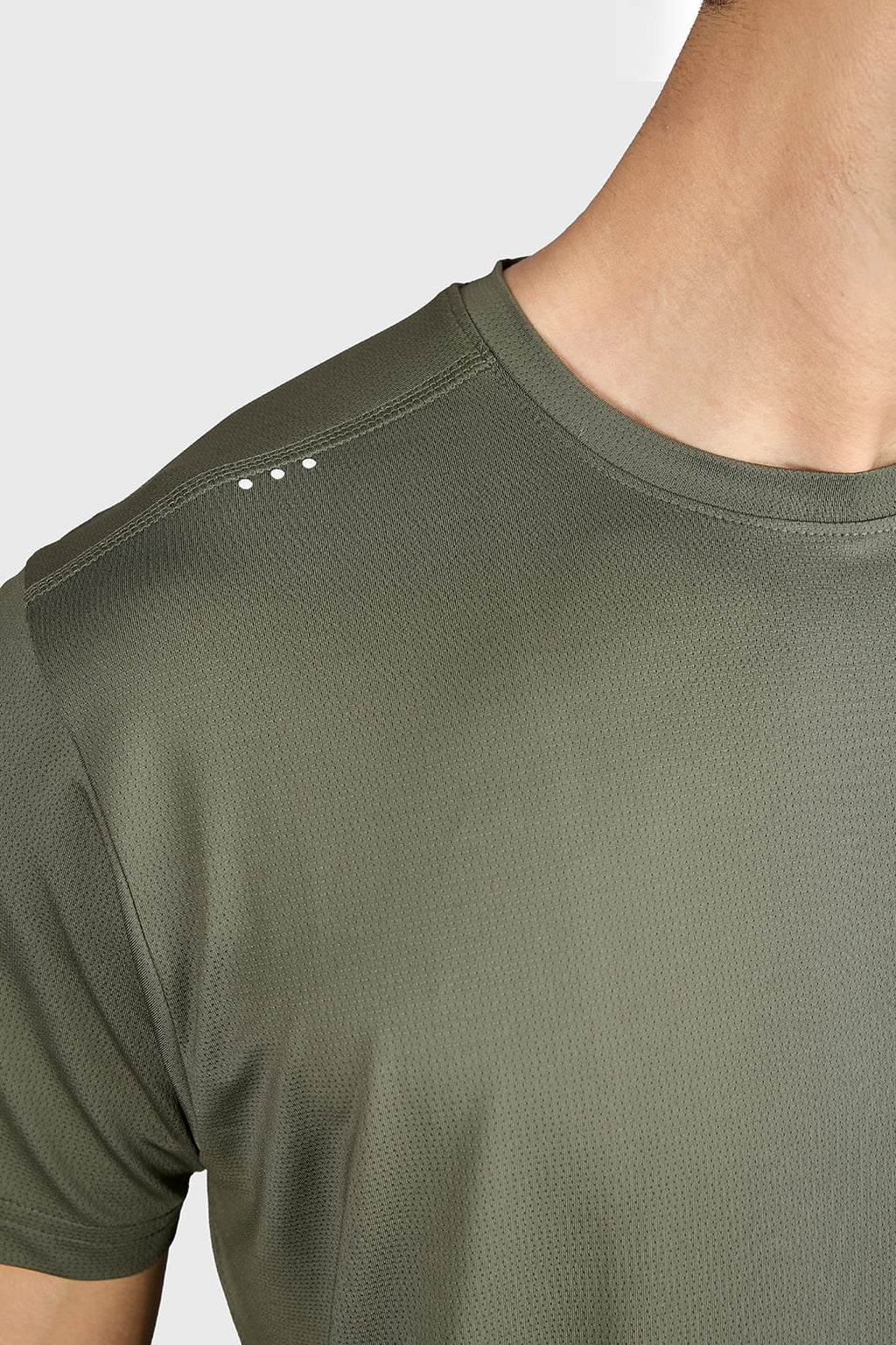 Laser Cut Running T-shirt Olive