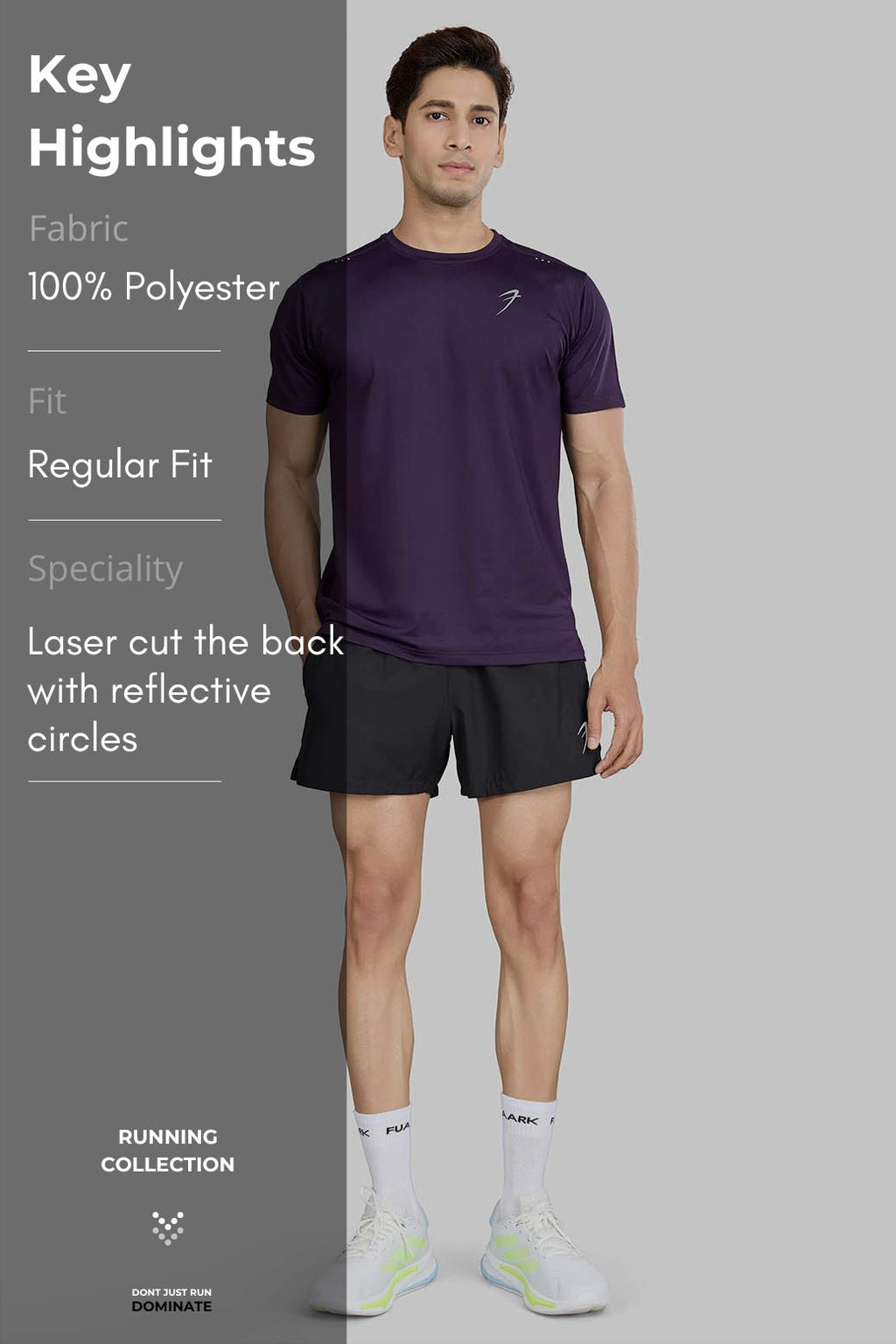 Laser Cut Running T-shirt Violet