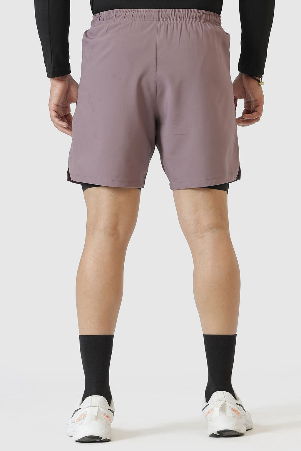 Chase T-shirt Black and 2 in 1 Compression Shorts Mauve