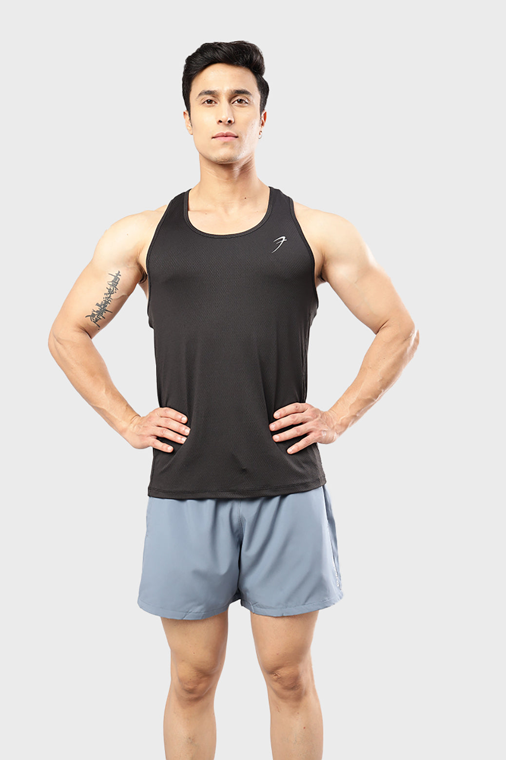 Aura Textured Tank Black