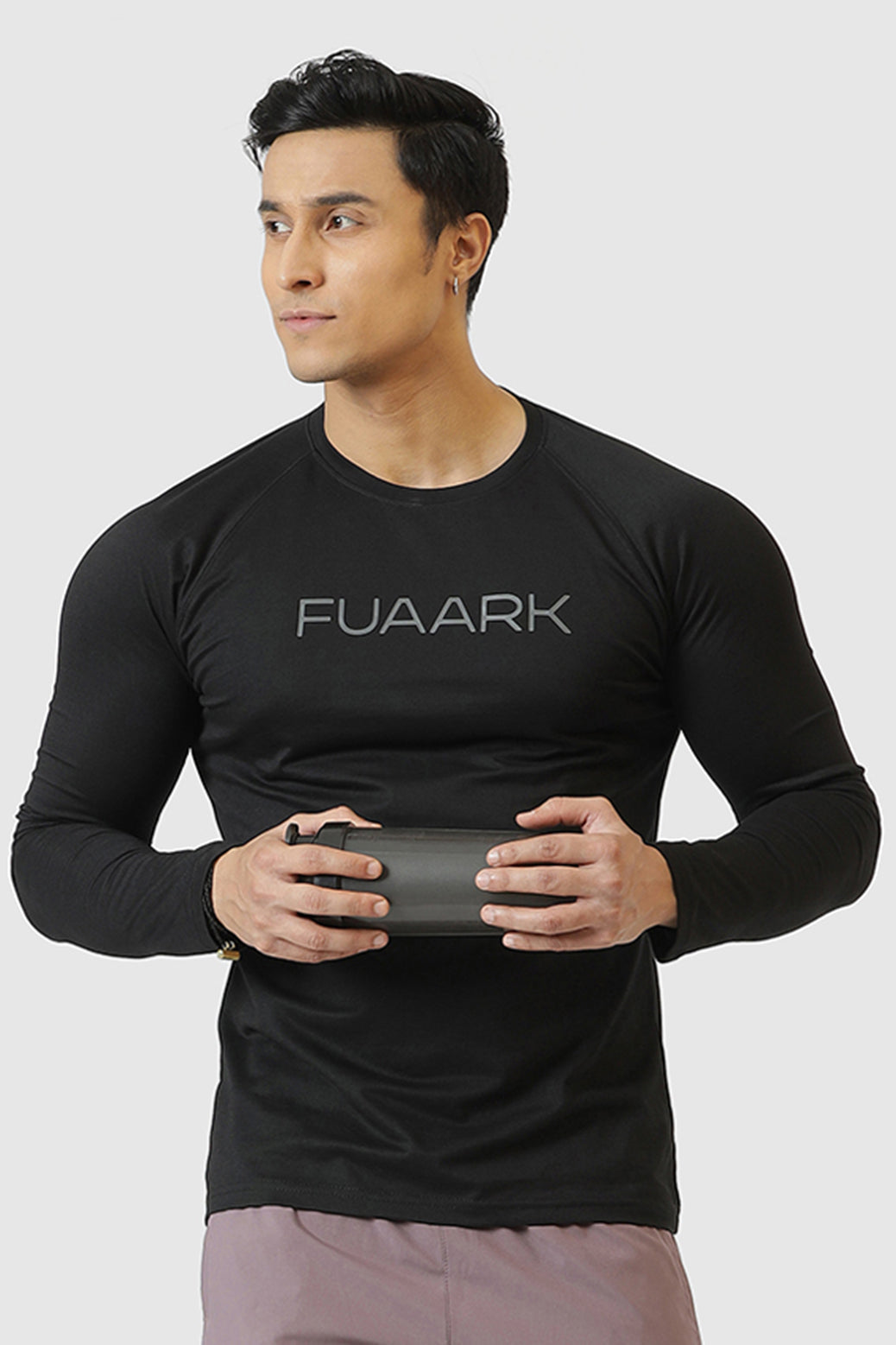 Chase T-shirt Black and 2 in 1 Compression Shorts Mauve