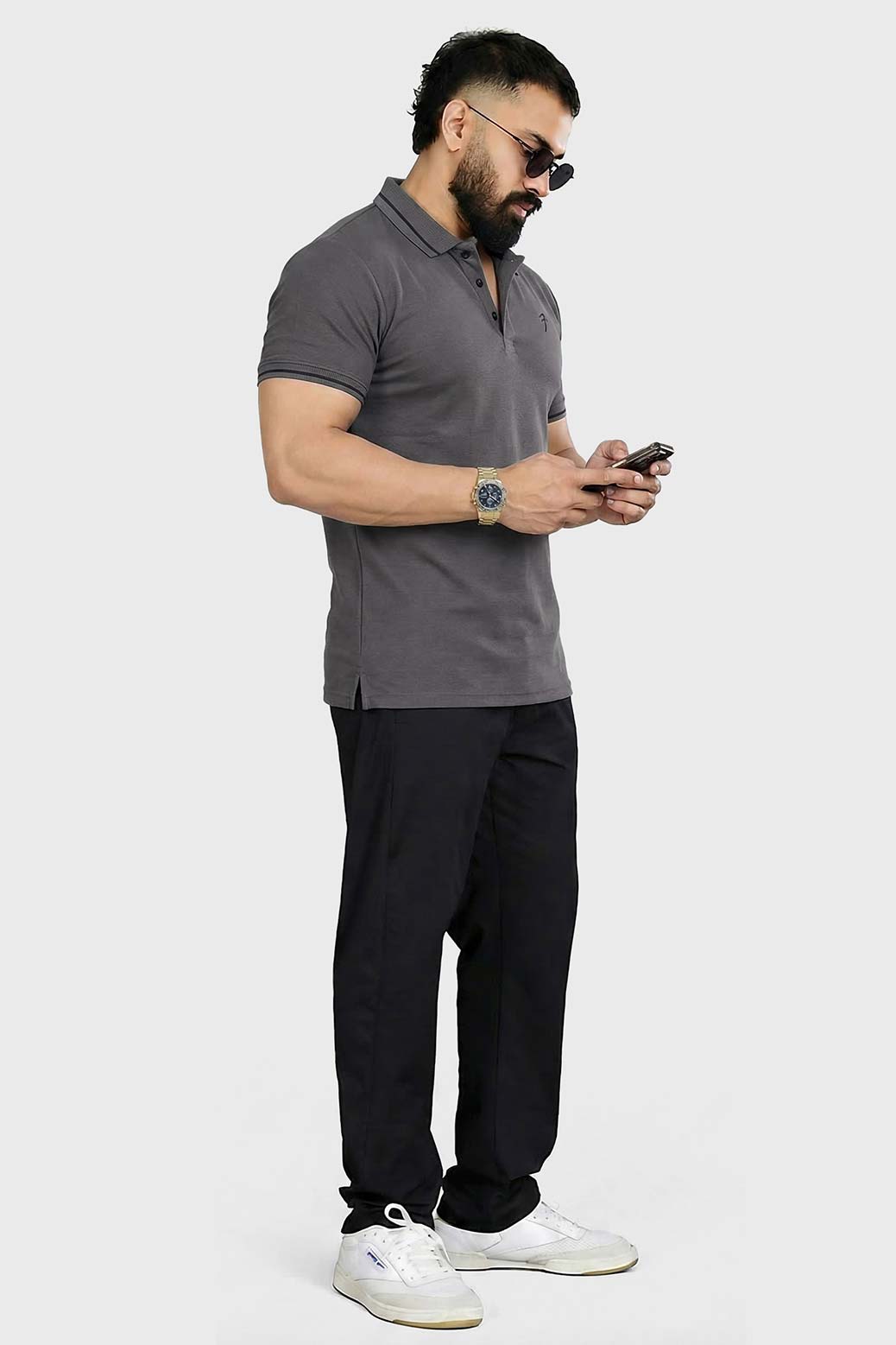 Mark Polo T-shirt Dark Grey