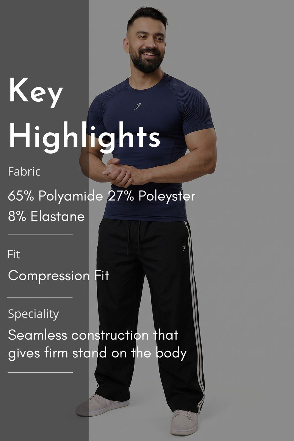Strength Seamless T-shirt Navy