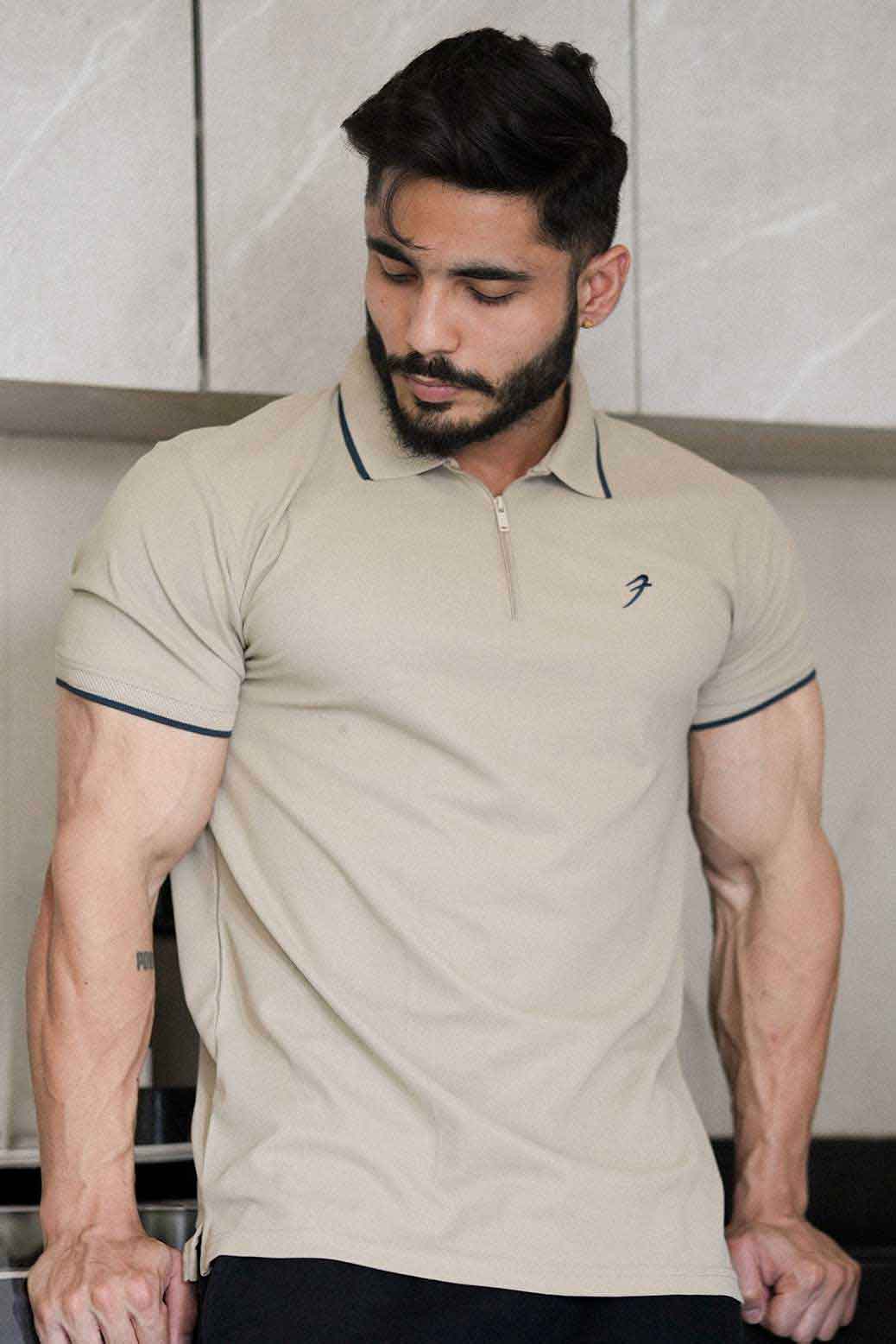 Stride Polo T-shirt Beige