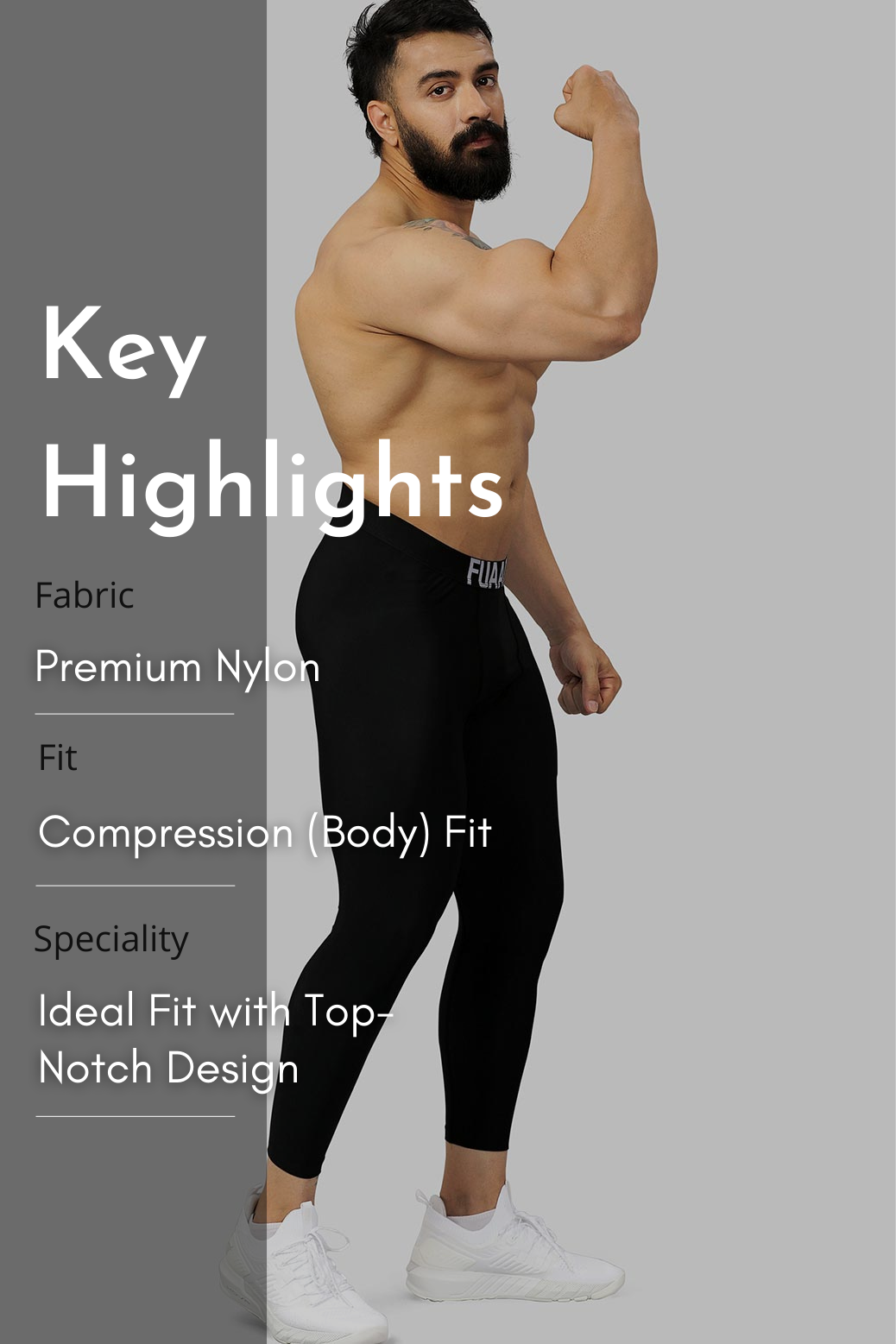 Nylon Compression Tights Black
