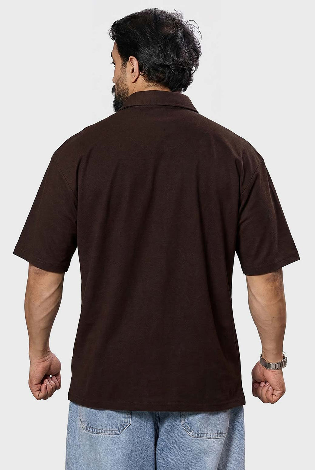 Off Duty Oversized Shirt Coffee