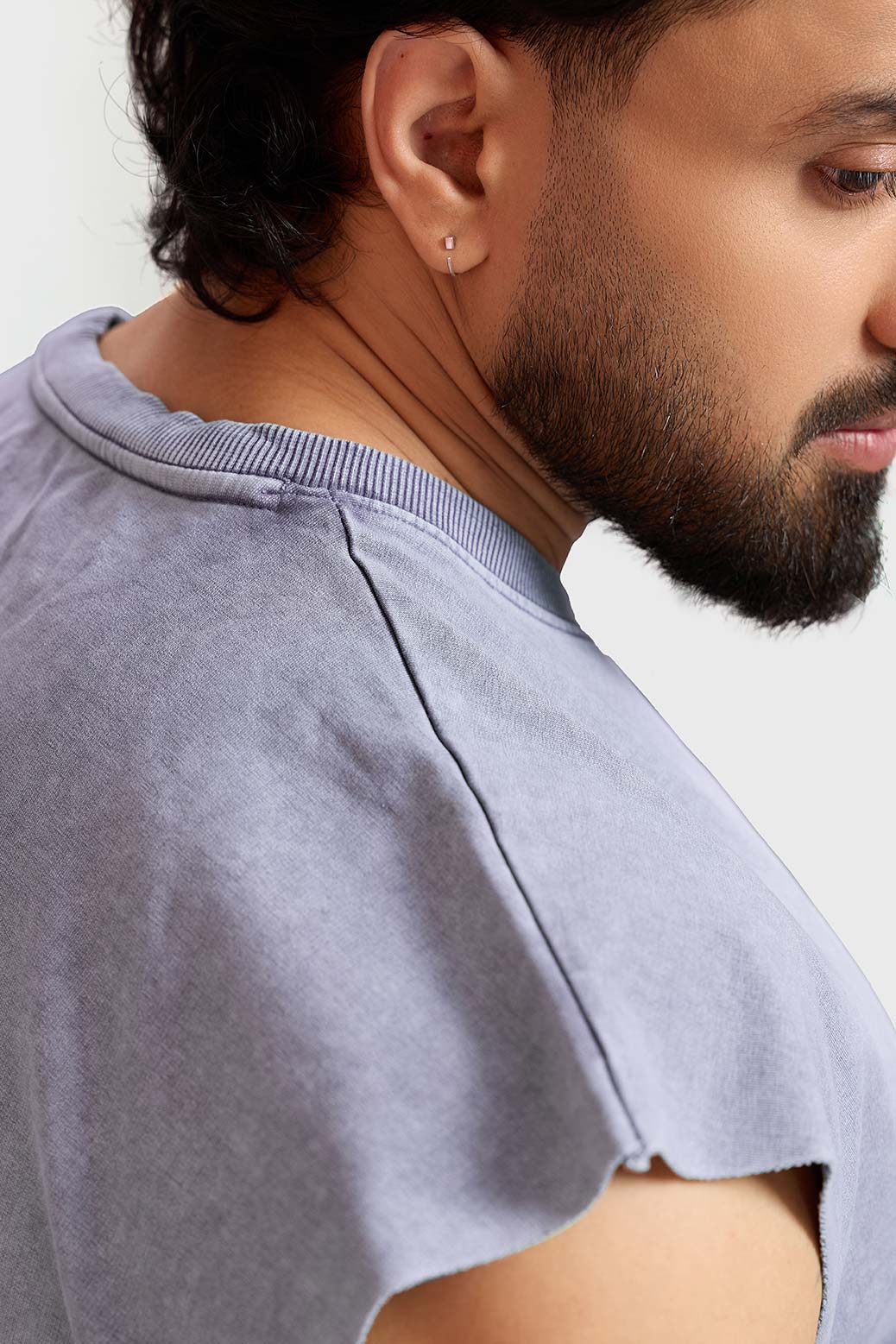 Restricted Washed Capsleeve Tank Light Grey