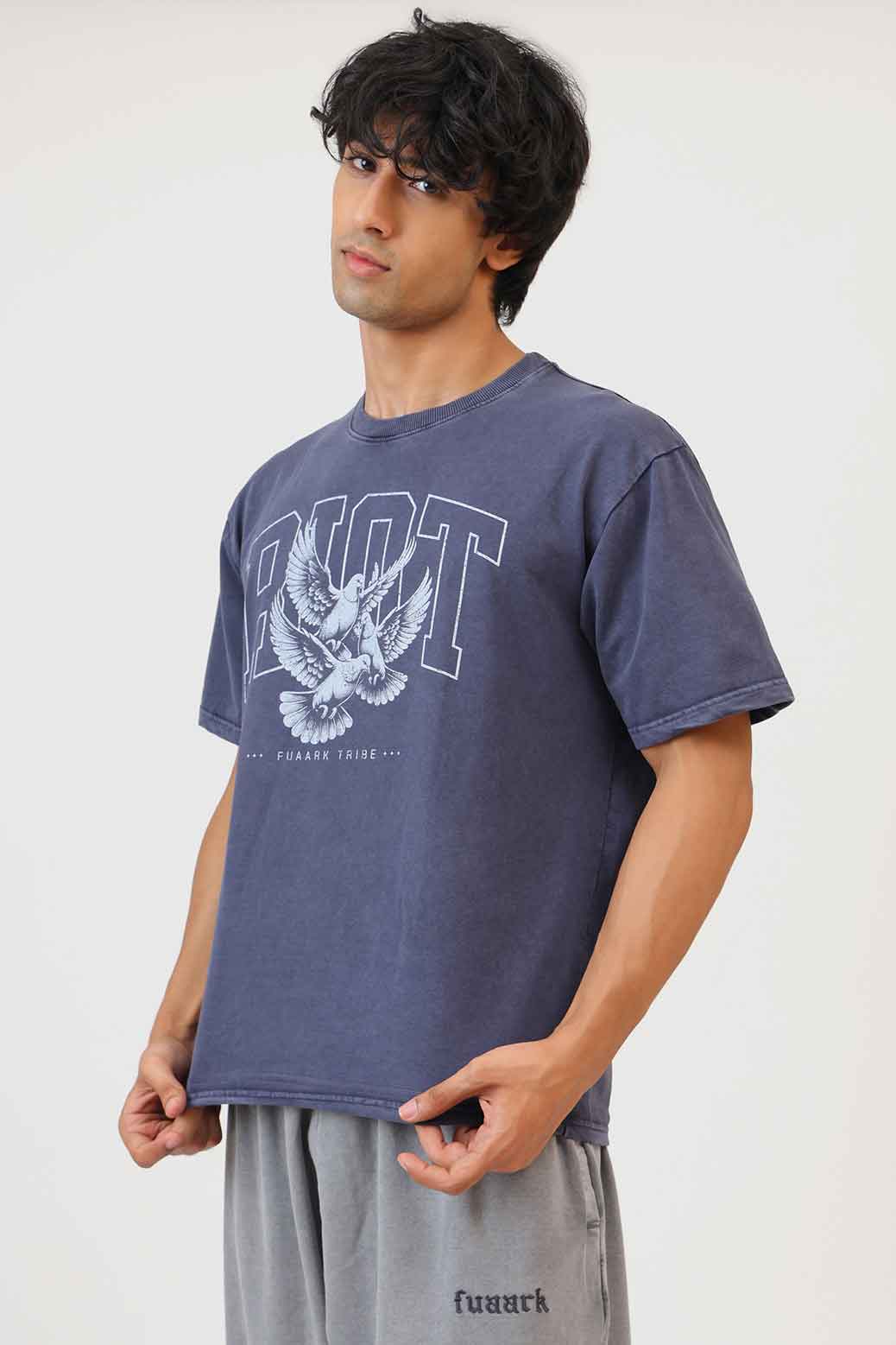 Shadow Washed Oversized T-shirt Navy