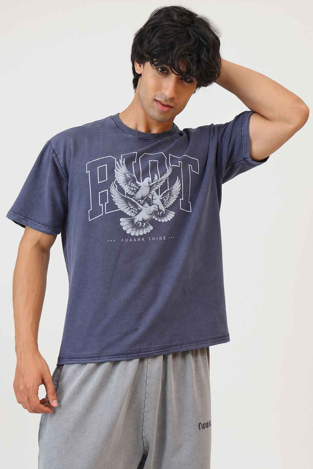 Shadow Washed Oversized T-shirt Navy