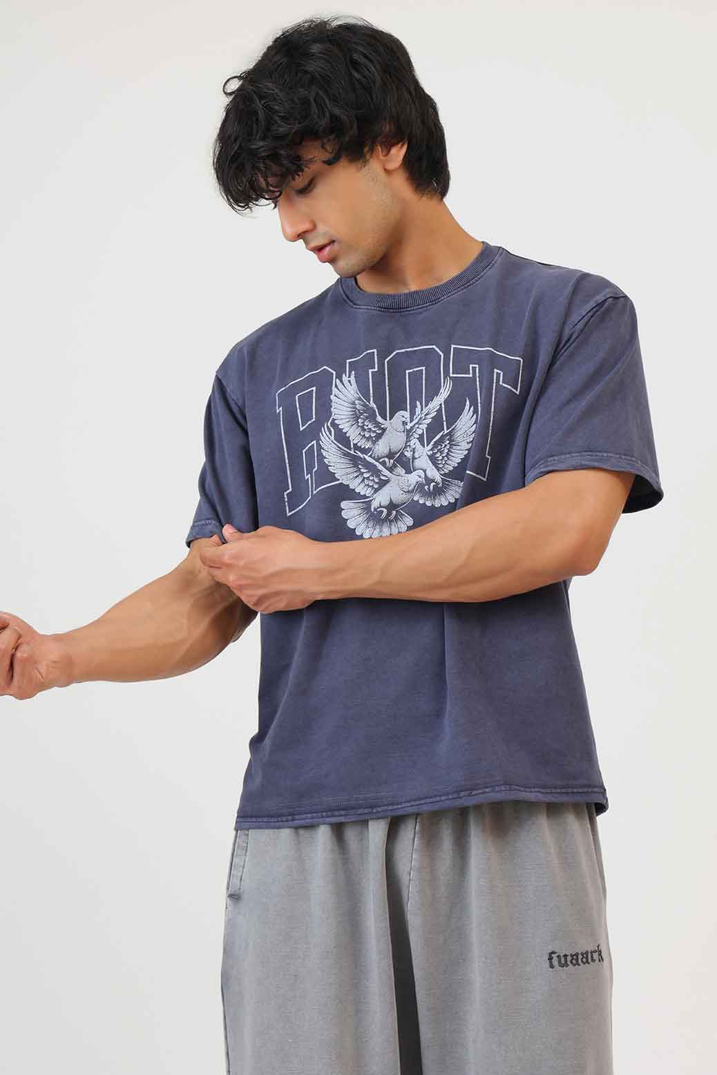 Shadow Washed Oversized T-shirt Navy