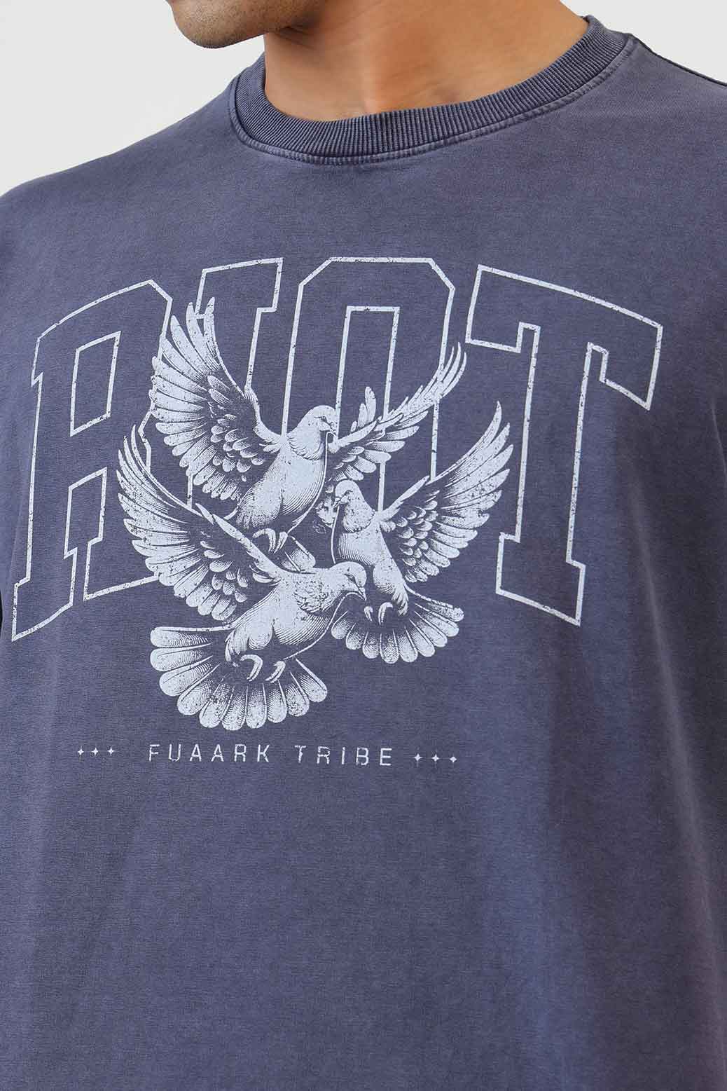 Shadow Washed Oversized T-shirt Navy