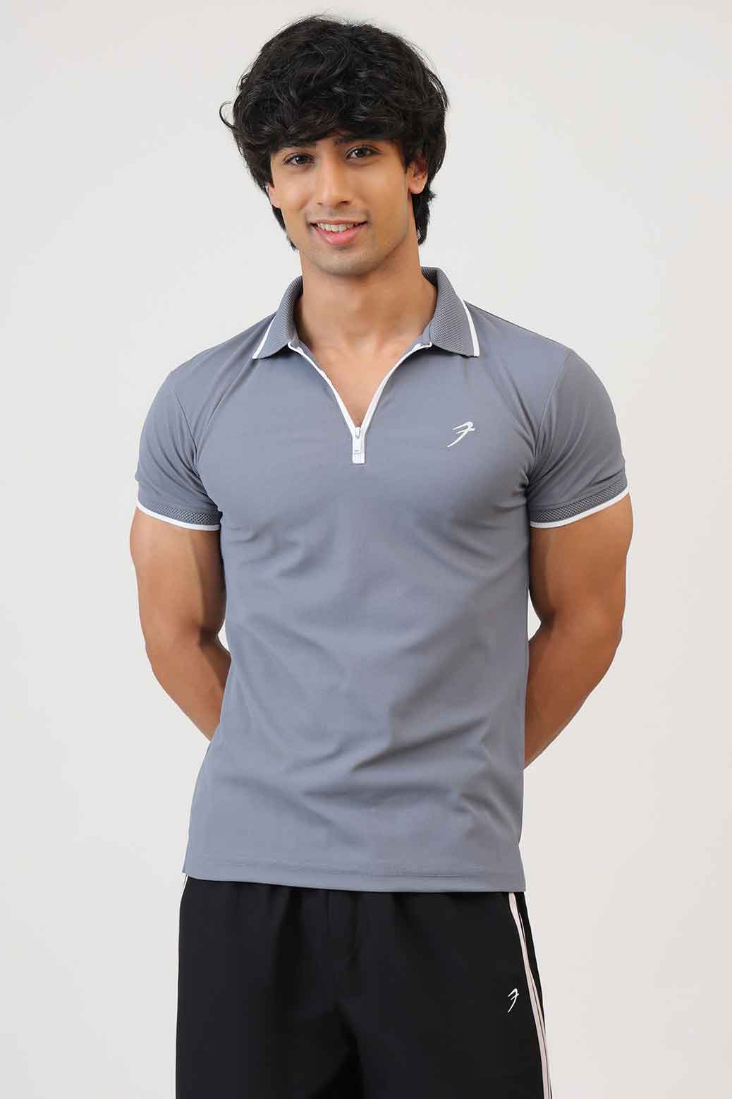 Stride Polo T-shirt Grey