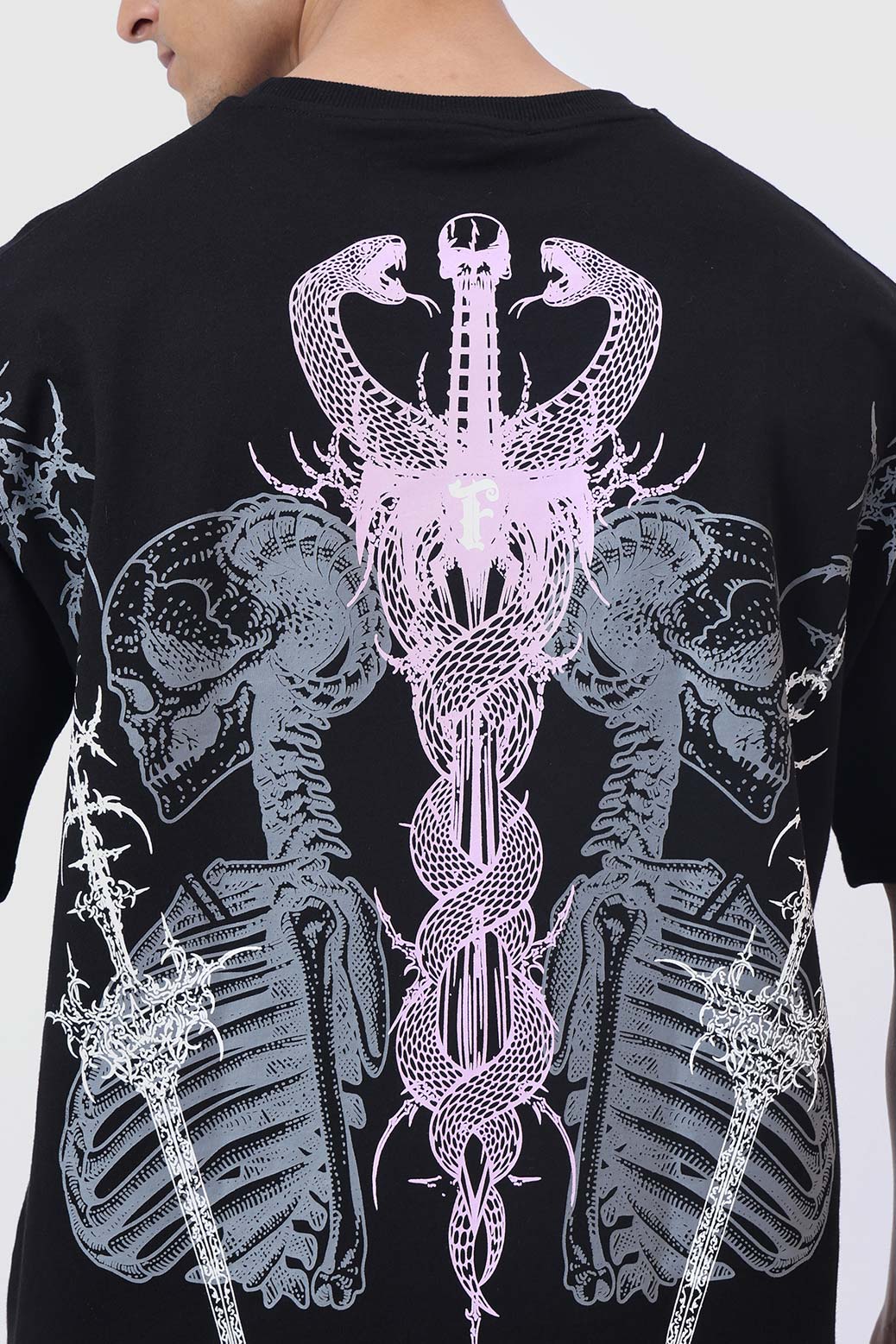 Twin Sword Oversized  T-shirt Black